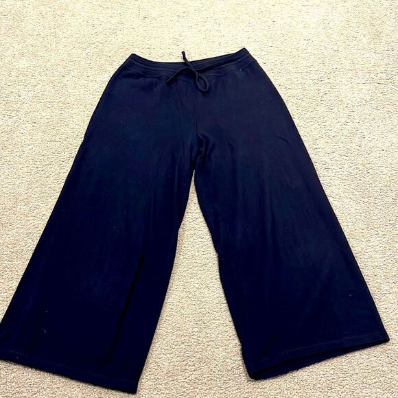 Vince elastic waist pants capri wide leg 100% cotton - Picture 1 of 7